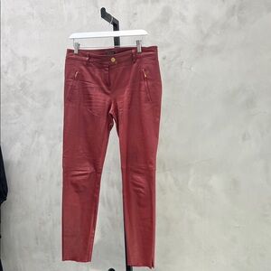 Escada Red Leather Pants